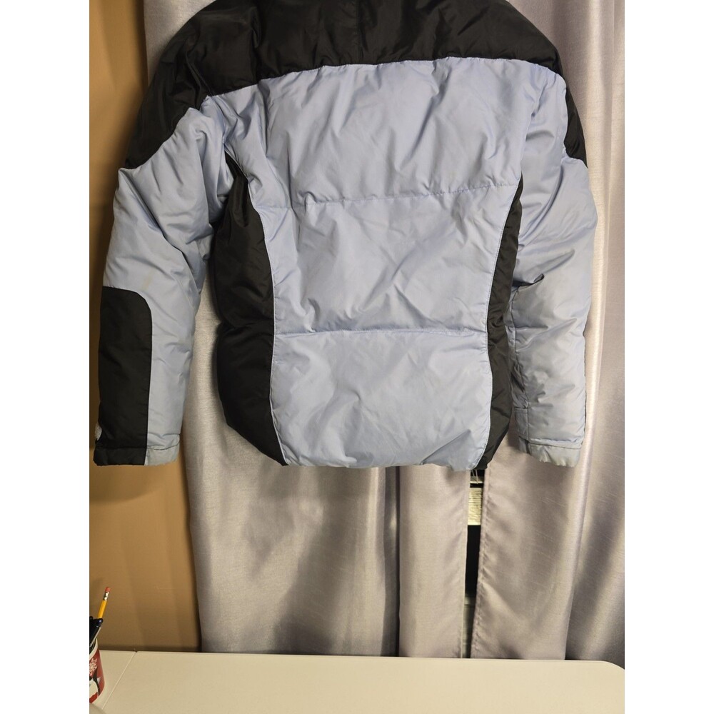 LL Bean Womens Black And Gray Goose Down Puffer Jacket Small Full Zip Quilted - Picture 7 of 8